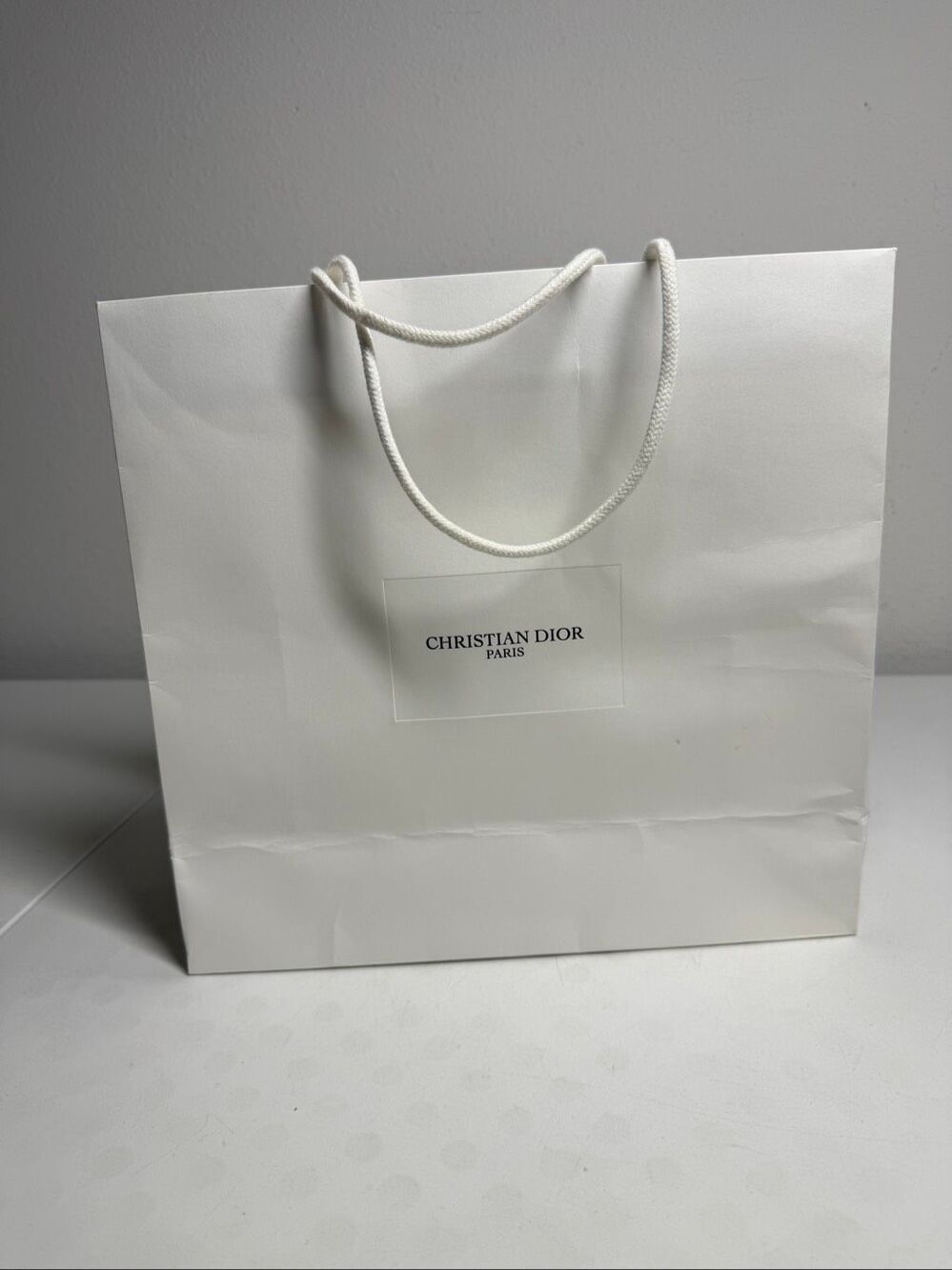 Christian Dior Paris White Luxury Shopping Gift Bag Boutique Packaging